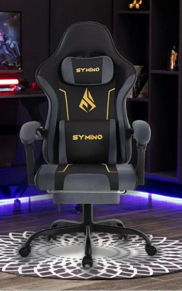 gamestoel , bureaustoe ,l zwart grijs nieuw in doos, Huis en Inrichting, Zwart, Nieuw, Ophalen of Verzenden, Ergonomisch