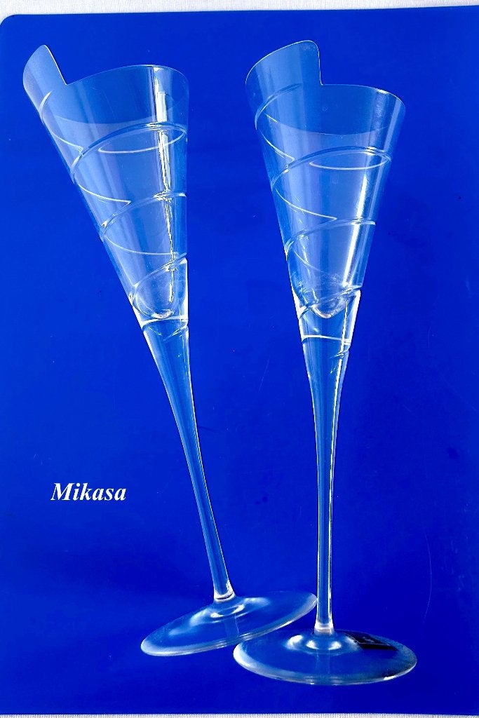 2 Mikasa "Cheers" Champagne flutes Kristal, Ophalen