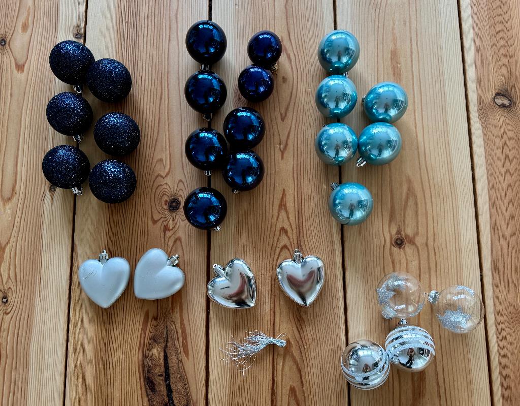 Set van kerstballen + decoratie blauw / zilver, Ophalen of Verzenden, Nieuw