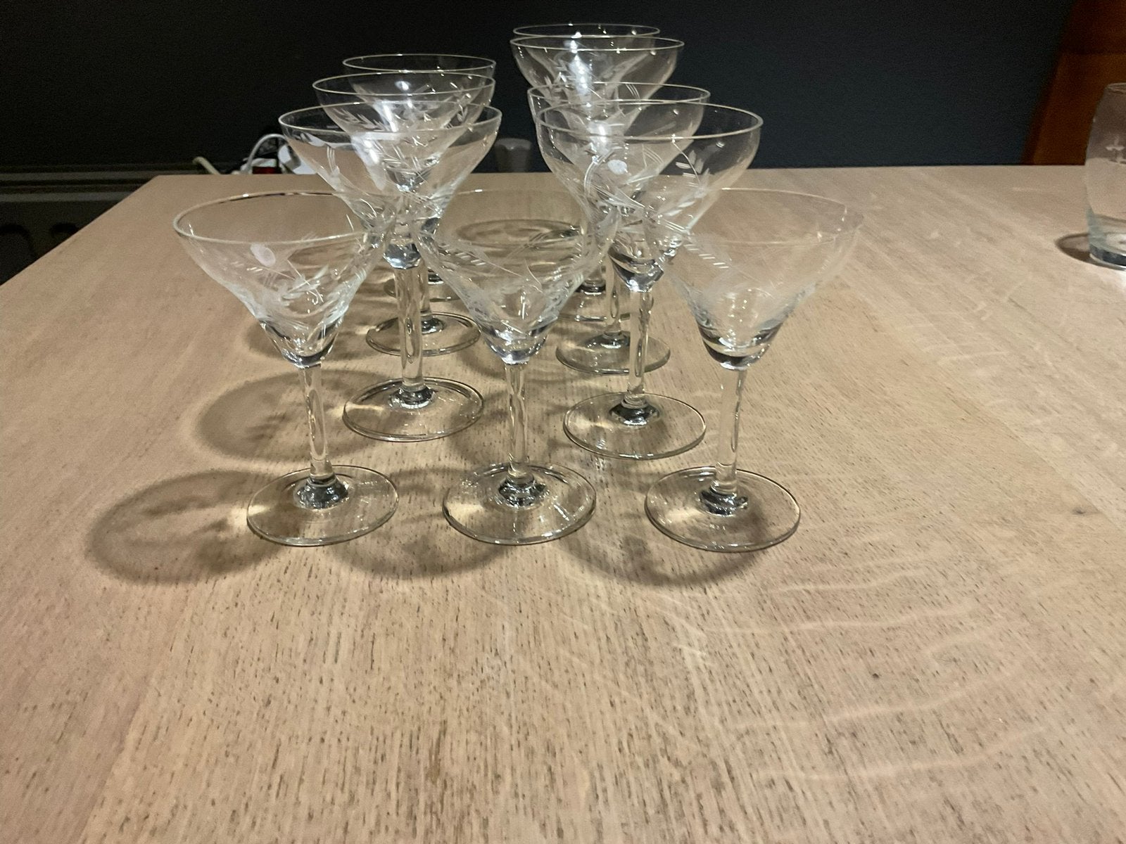 10 Antieke Kristallen borrel glaasjes, Ophalen of Verzenden