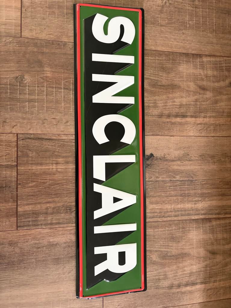 Metalen Sinclair bord - 80x20cm - Kleine beschadigingen, Antiek en Kunst, Ophalen of Verzenden