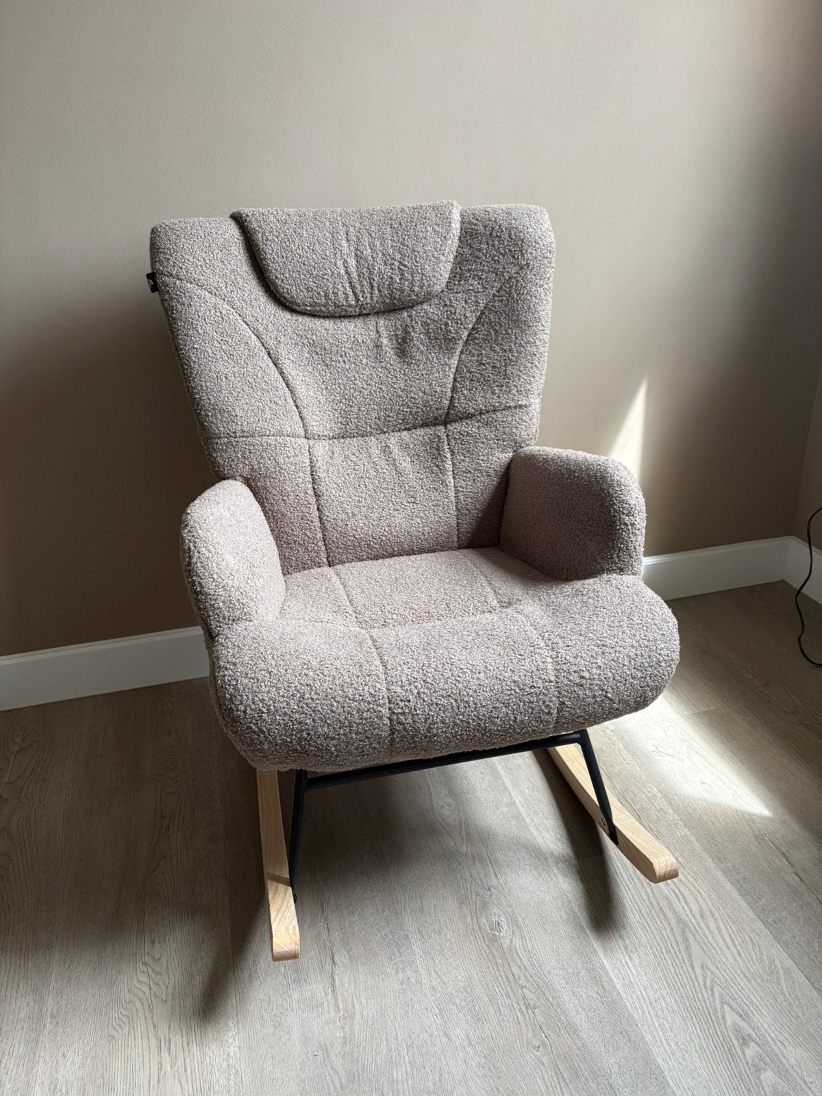 Schommelstoel teddy stof bruin, Huis en Inrichting, Banken | Sofa's en Chaises Longues, Ophalen, Eenpersoons, Nieuw, 75 tot 100 cm