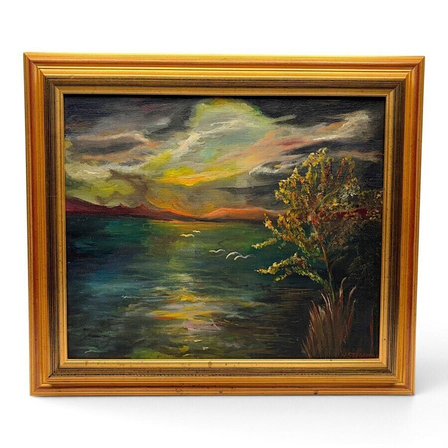 Gert Stegeman (1858-1940) - Zonsondergang bij het meer, Antiek en Kunst, Ophalen of Verzenden