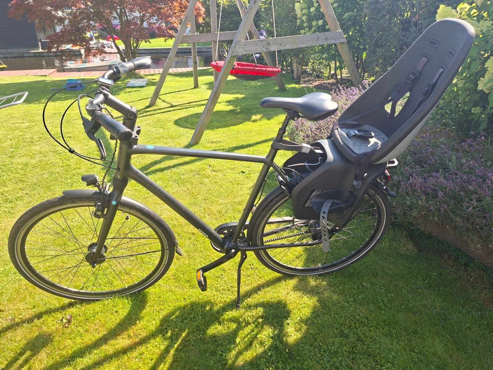 Koga fiets met riem en met kinderzitje 8 versnellingen, Gebruikt, Velgrem, Versnellingen, 53 tot 57 cm