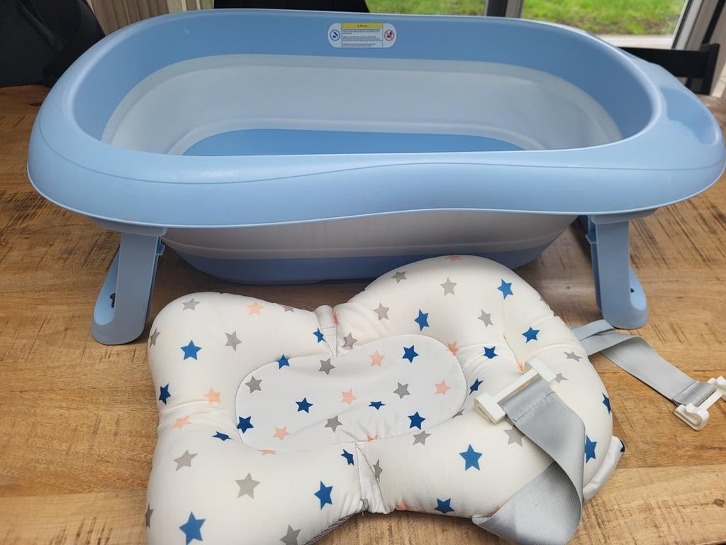 Inklapbaar babybadje met ligkussen, Kinderen en Baby's, Badjes en Verzorging, Ophalen of Verzenden, Zo goed als nieuw, Badje, Overige merken
