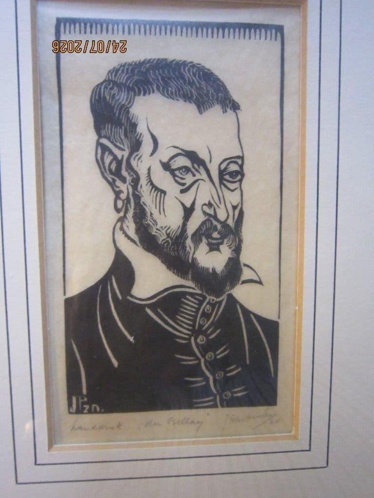 Jan P Zn, FRANKEN, 1896, Mooie HOUTSNEDE H.J. du BELAY, Ophalen, Portret, Houtsnede