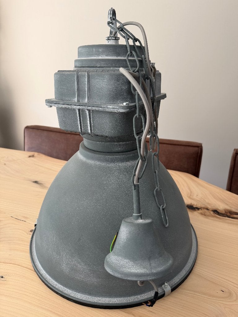 Dimbare hanglampen geborsteld metaal met glasplaat, Industrieeel, Nieuw, Glas, E27 (groot)
