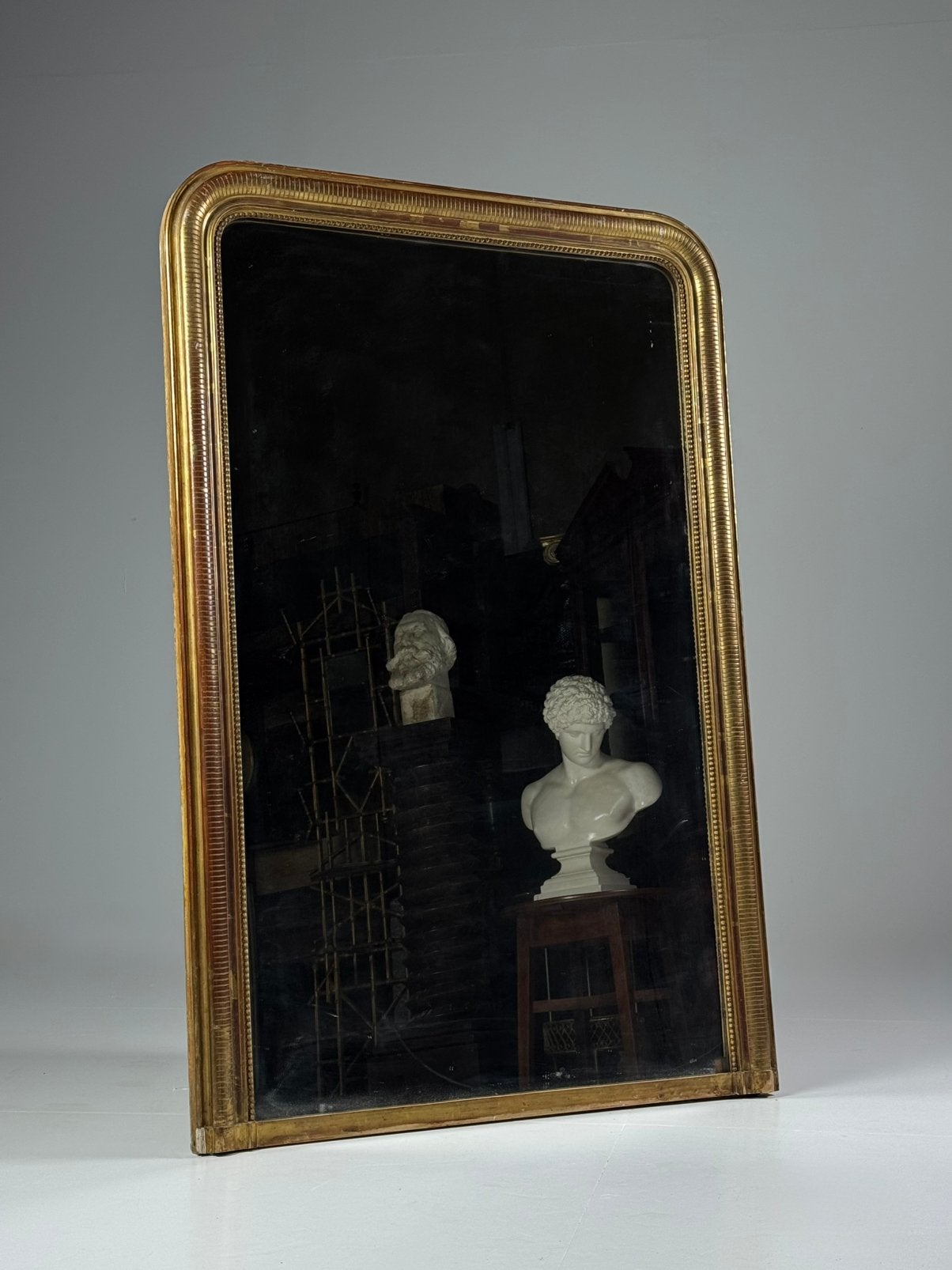 Grote Louis Philippe spiegel 19e eeuw, Ophalen, Rechthoekig, 50 tot 100 cm