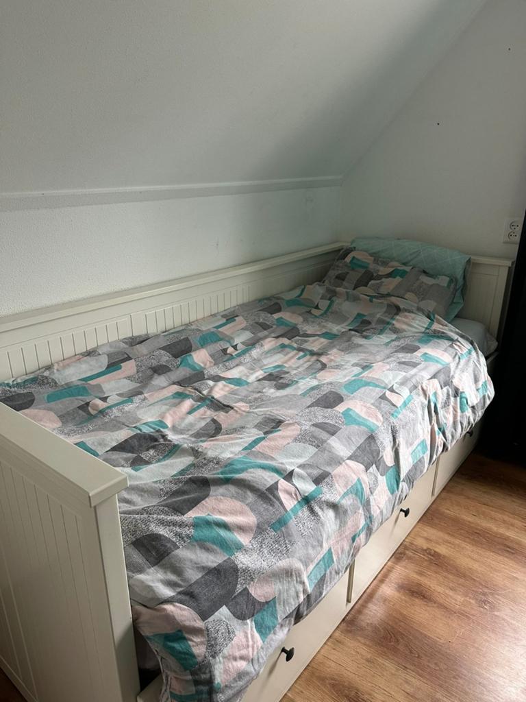 Ikea Hemnes slaapbank wit, Gebruikt, Wit, Tweepersoons, Ophalen of Verzenden