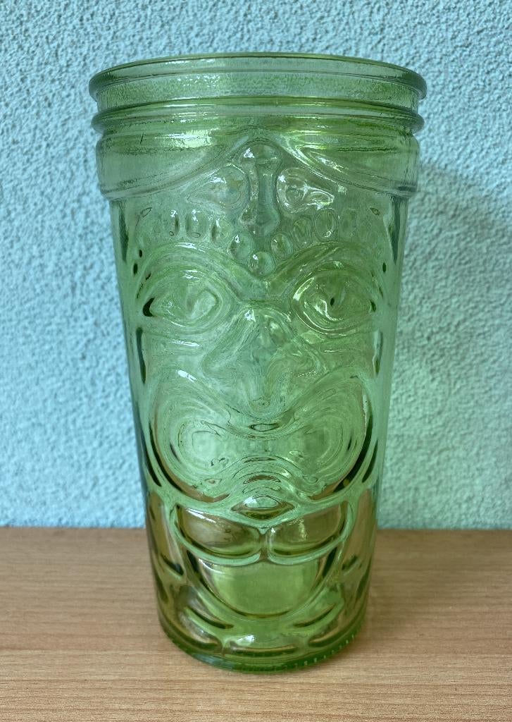 OLD STOCK GROEN TIKI Hawaii CUP Totem GROEN drink glas, Glas of Glazen, Nieuw, Ophalen of Verzenden, Glas