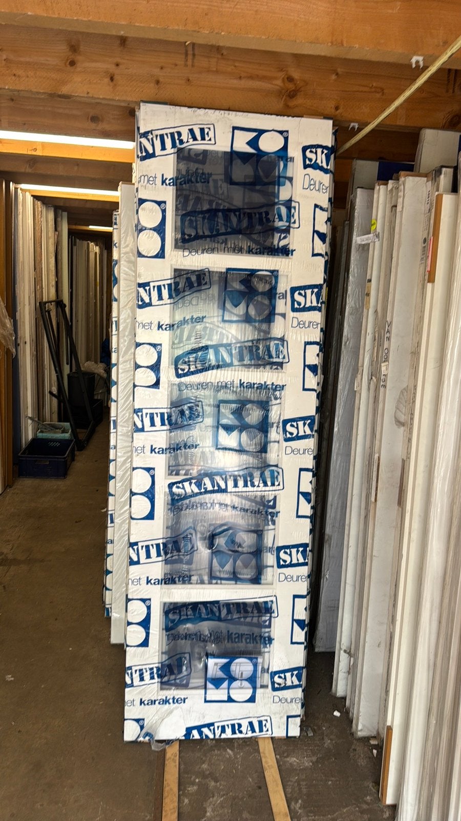 Paneeldeur 63x231.5 cm blank facetglas nr 466, Doe-het-zelf en Verbouw, Deuren en Horren, Ophalen, Minder dan 80 cm, 215 cm of meer