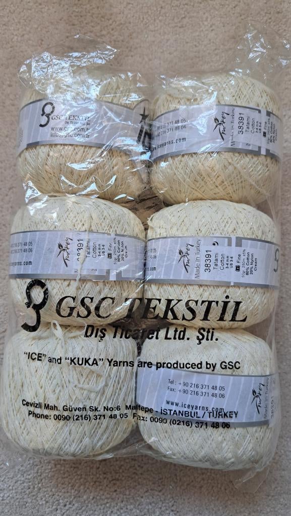 Pakket Iceyarn Tatami Katoen - 6 bollen (80% katoen), Ophalen of Verzenden, Nieuw, Breien of Haken, Wol of Garen