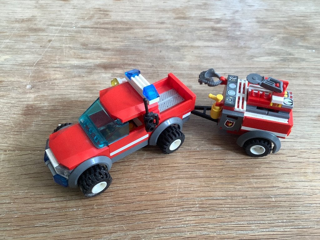 Lego City Brandweer Pick-up met aanhanger (compleet), Lego, Ophalen of Verzenden, Compleet, Complete set