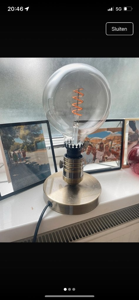 Lamp, Huis en Inrichting, Lampen | Vloerlampen, Ophalen, Zo goed als nieuw, Glas, Minder dan 100 cm