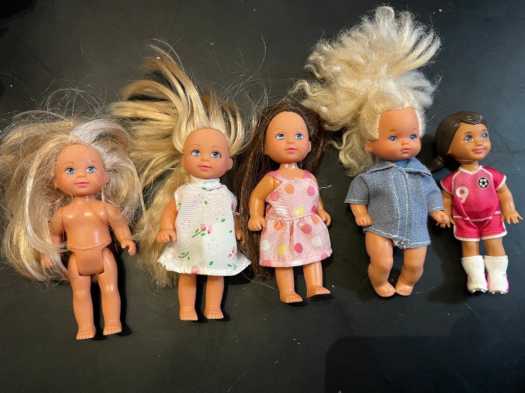 Vintage mini baby barbies barbiepoppen Kelly Shelly popjes, Ophalen of Verzenden, Zo goed als nieuw, Barbie