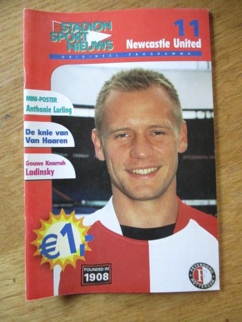 Programmaboekje 11 Feyenoord - Newcastle United 13 nov.2002, Ophalen of Verzenden, Gelezen, Watersport en Hengelsport