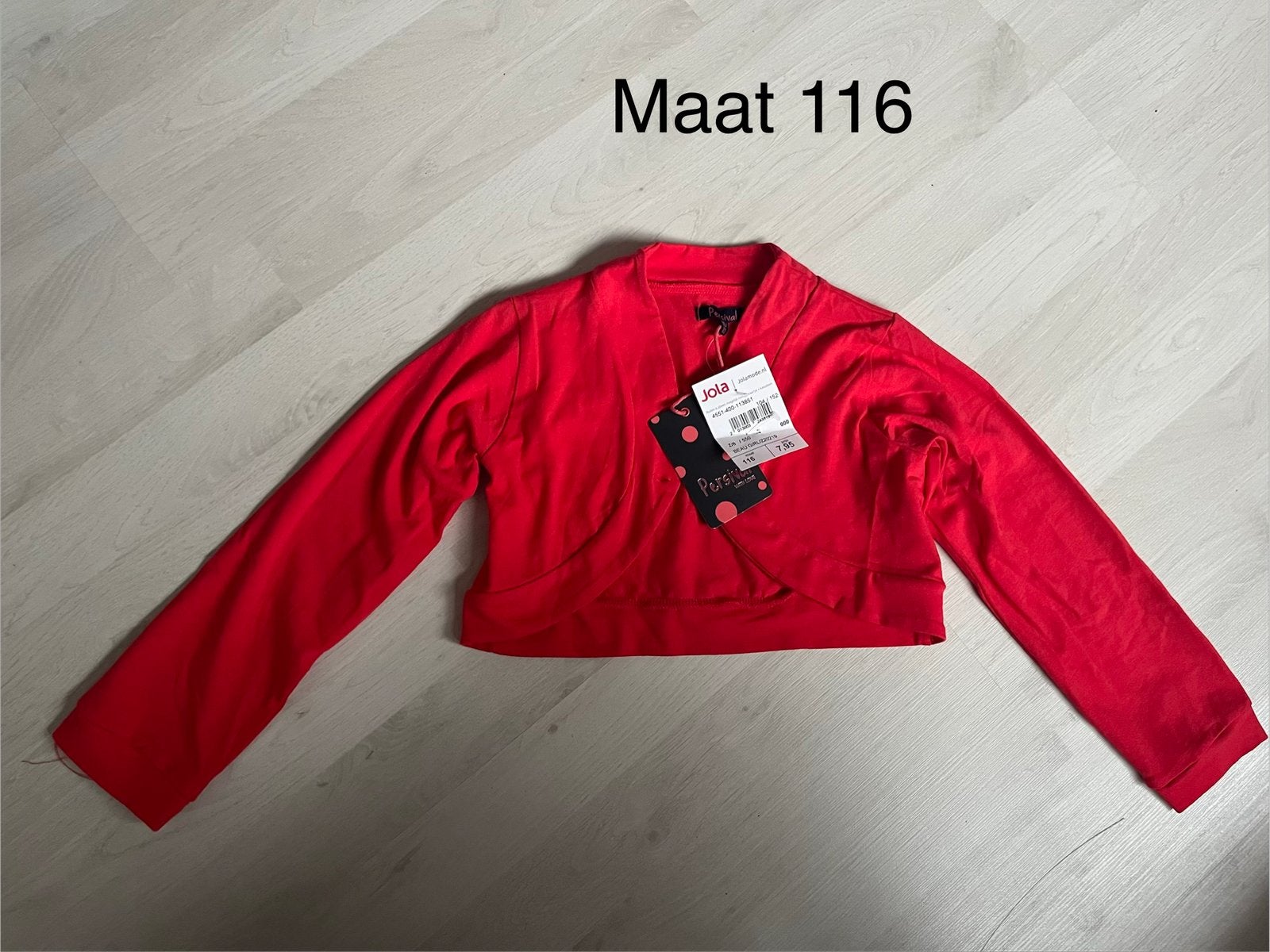 Nieuw: Rood bolero vestje, maat 116, merk: Persival, Ophalen of Verzenden, Nieuw, Meisje, Trui of Vest