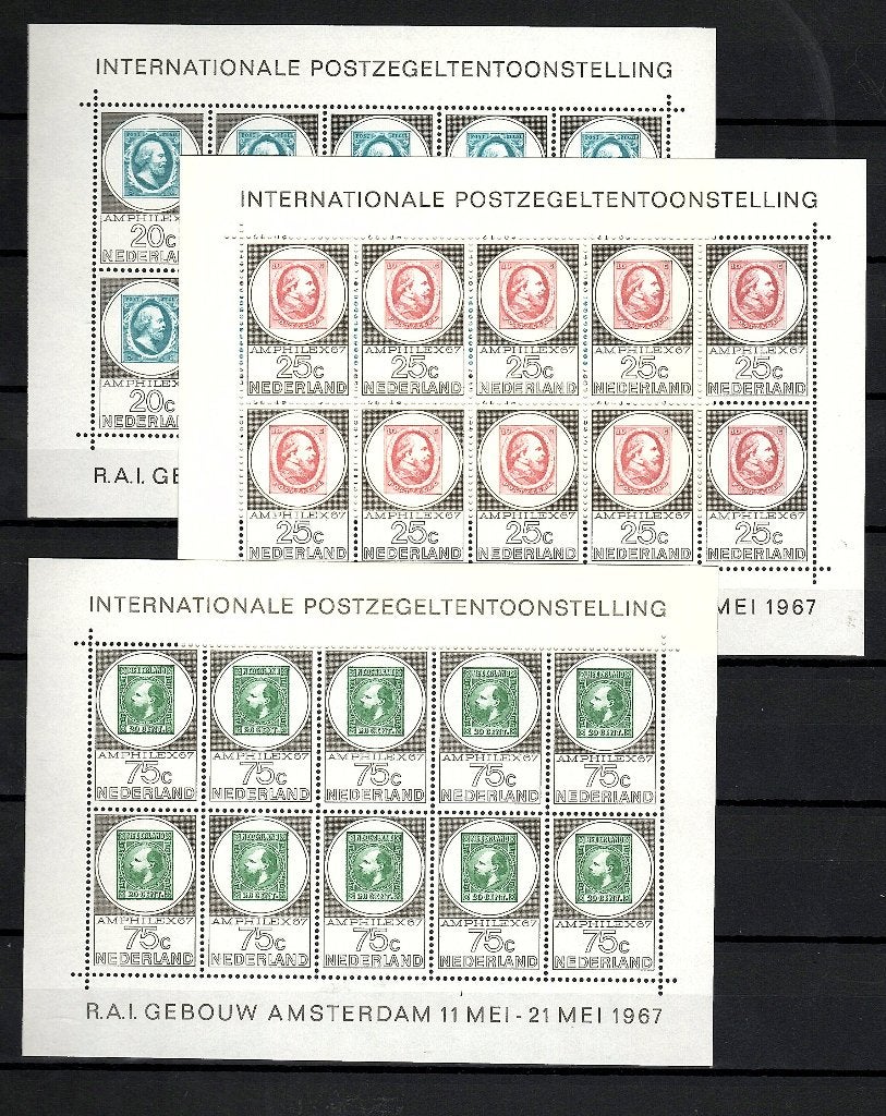 Nvph v886-888 amphilex 1967 postfris, Ophalen of Verzenden, Na 1940, Postfris