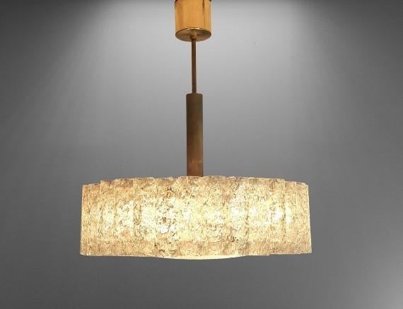 Doria Leuchten hanglamp,Mid Century Modern, Ophalen, Glas