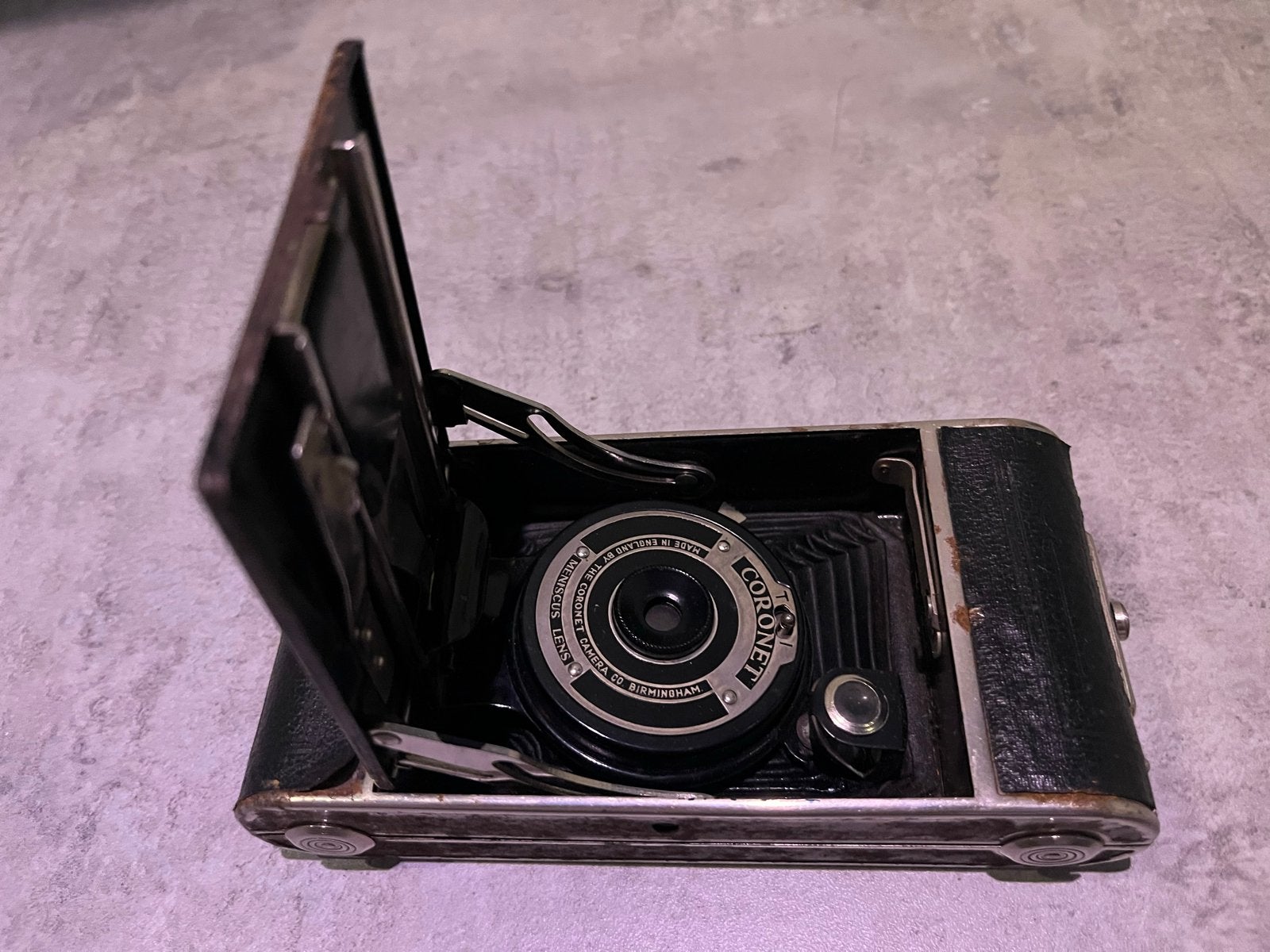 Antieke Coronet Vouwcamera - Vintage Fotografie, Ophalen of Verzenden, Gebruikt, Compact, Overige Merken