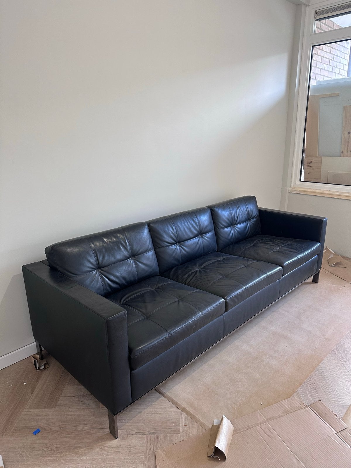 Walter Knoll Foster 502 driepersoonsbank zwart leer