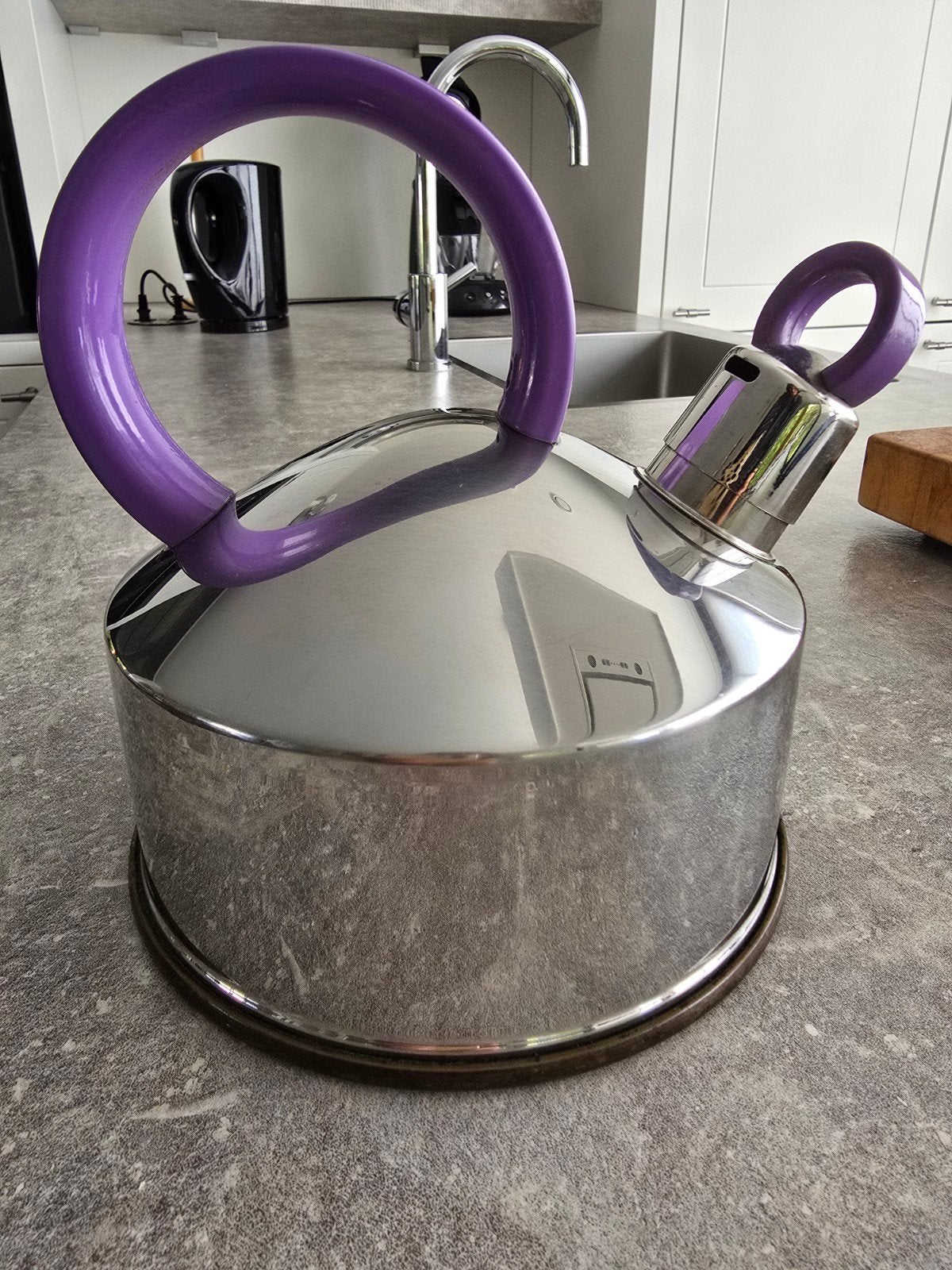 Luxe retro SUS fluitketel (Schulte - Ufer) met koperen bodem, Huis en Inrichting, Keuken | Keukenbenodigdheden, Ophalen of Verzenden