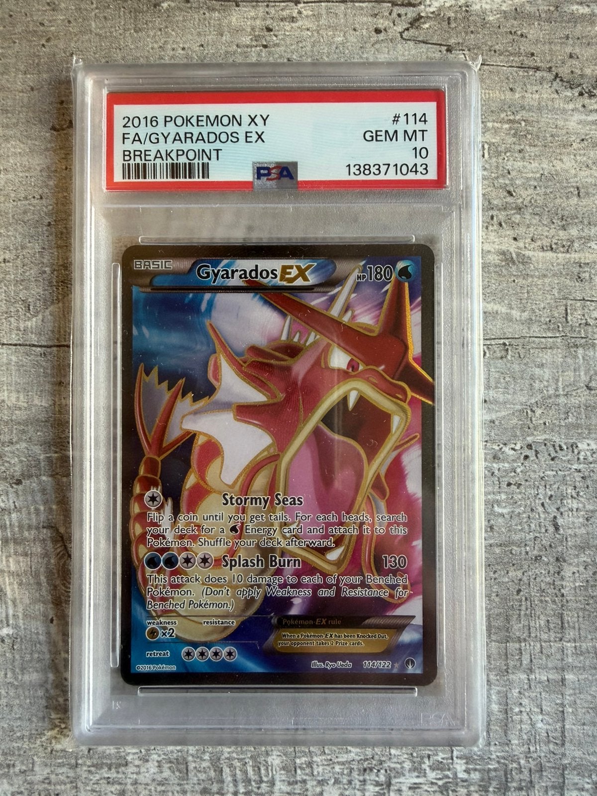 Pokemon Gyarados EX Full Art PSA 10 - BREAKpoint, Ophalen of Verzenden, Nieuw, Losse kaart