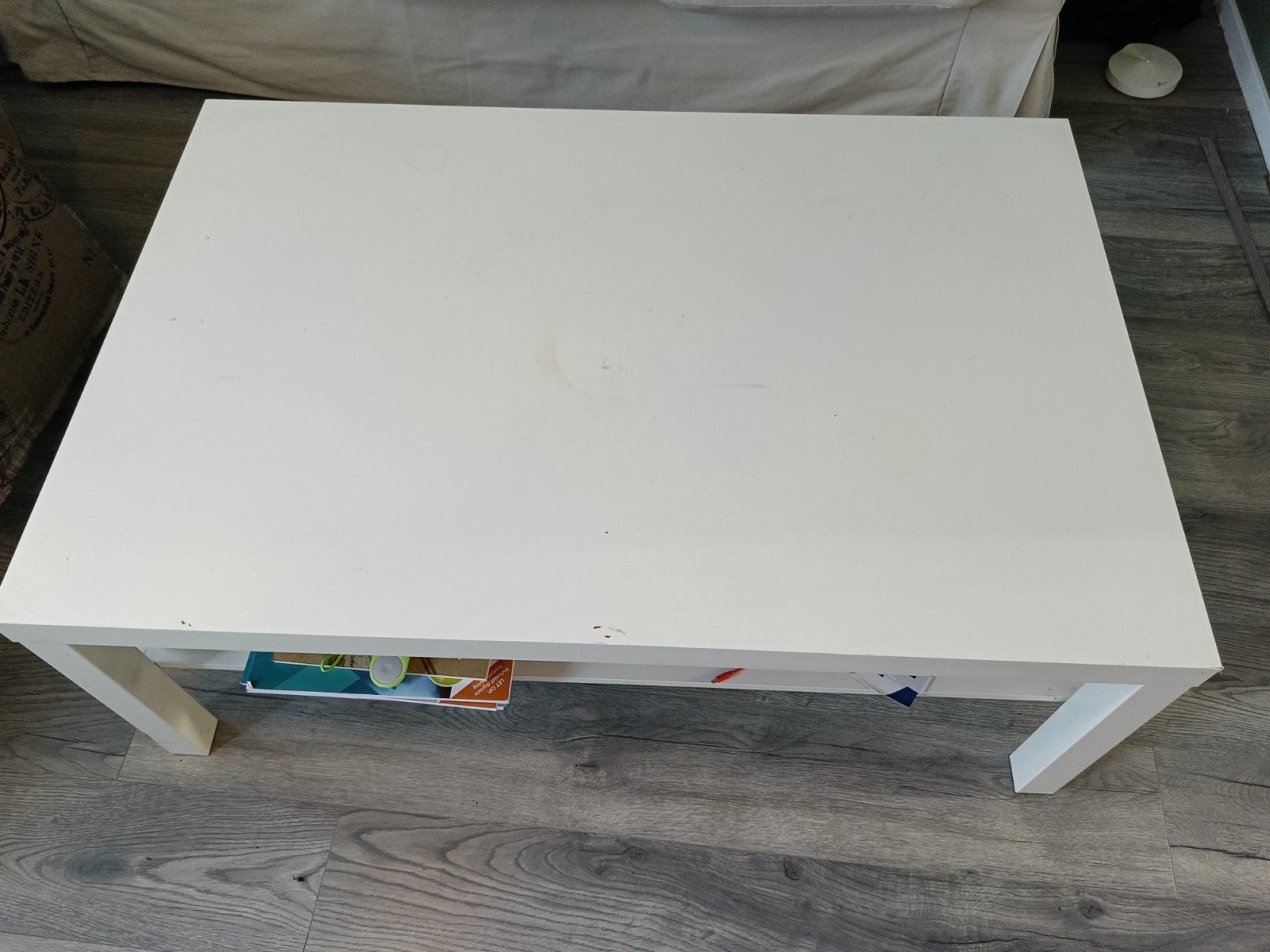 Gratis Salon Tafel met Schade en Verkleuring, Ophalen, Gebruikt, 100 tot 150 cm, 50 tot 100 cm
