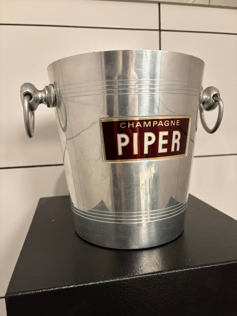 Champagne emmer Piper, Flessenkoeler, Gebruikt, Zilver, Ophalen of Verzenden