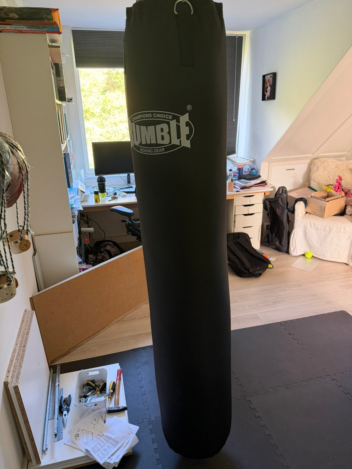Rumble boks zak incl ophang beugel zgan, Ophalen, Zo goed als nieuw, Bokszak