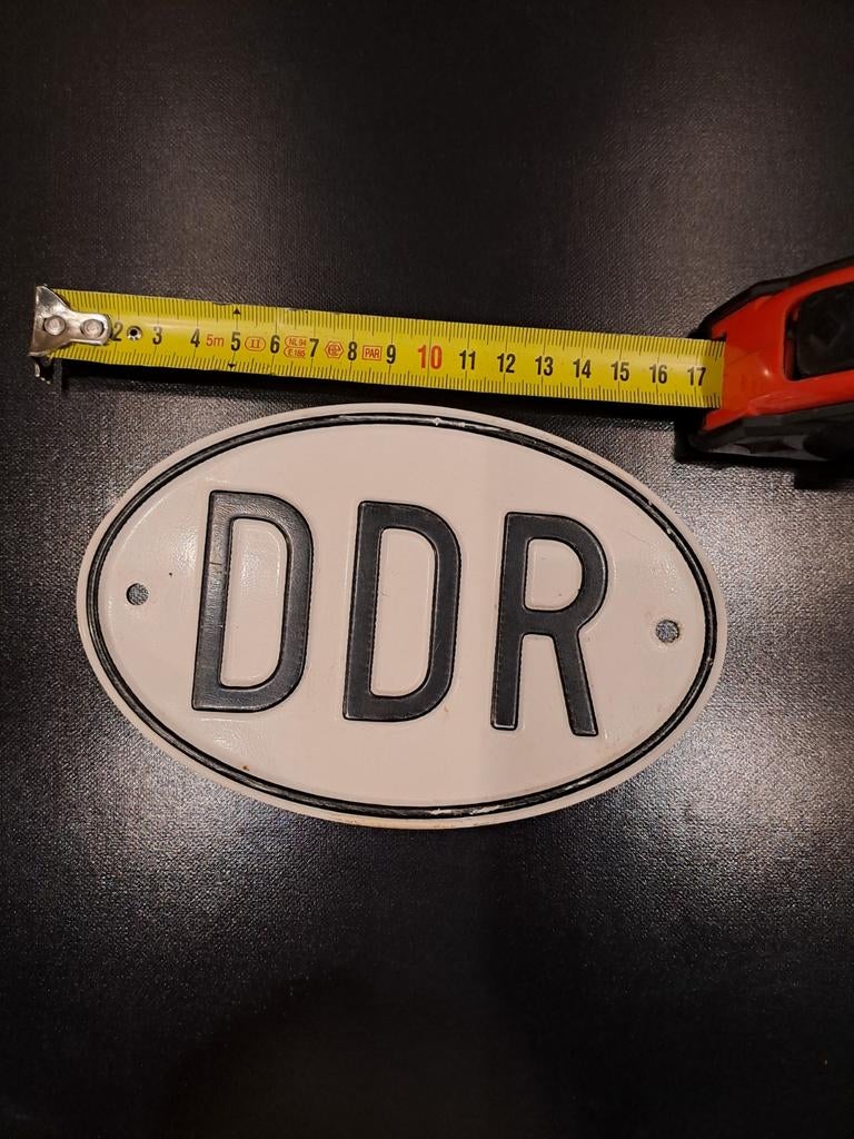 Origineel Vintage Metalen DDR Voertuig Registratiebord, Ophalen of Verzenden, Gebruikt, Auto's