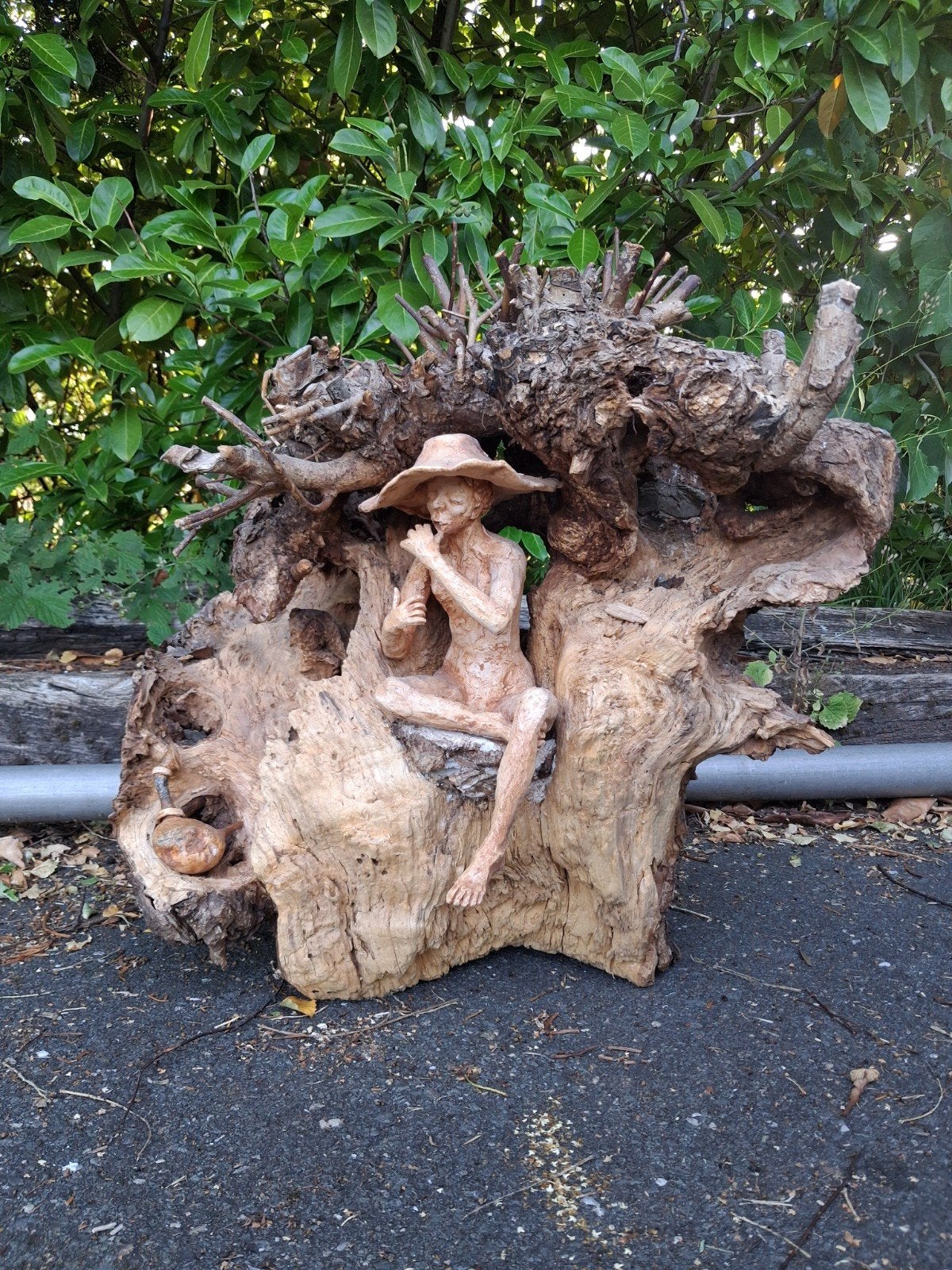 : Figuurtje in Wilgenhout (60x60 cm), Tuin en Terras, Tuinbeelden, Ophalen