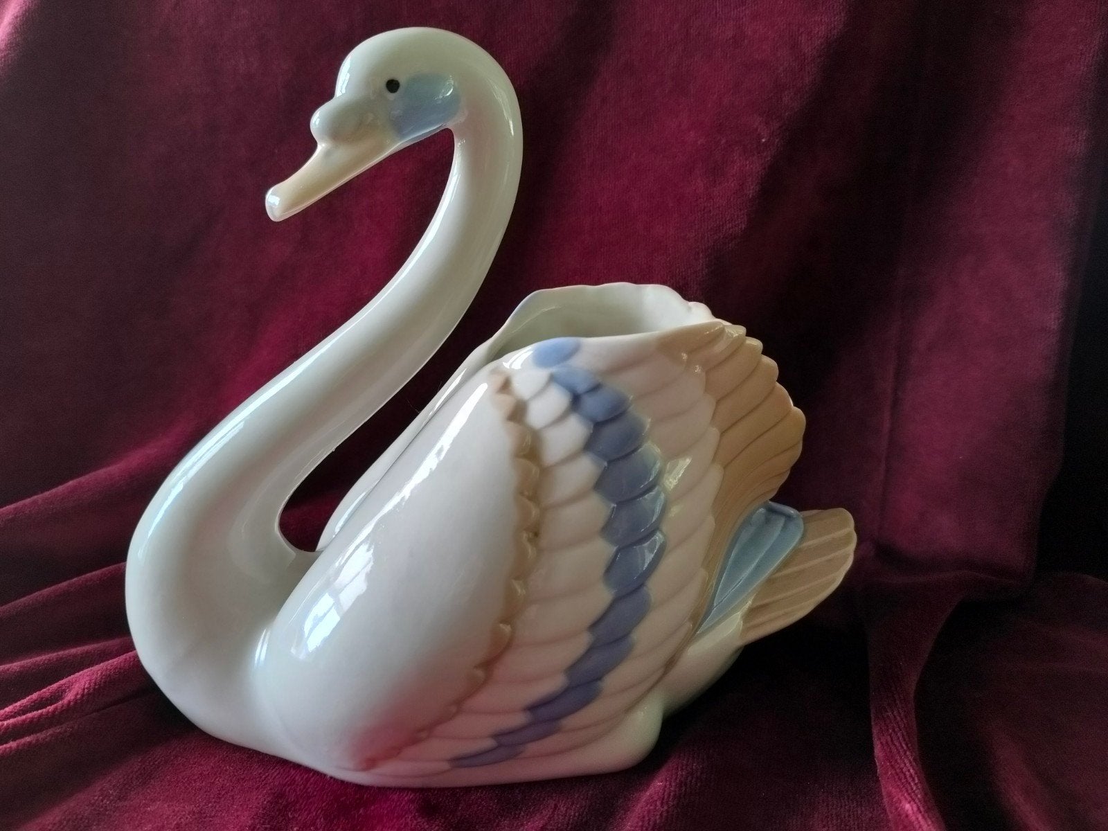 Vintage Porseleinen Zwaan Bloempot/Vaas, Ophalen of Verzenden