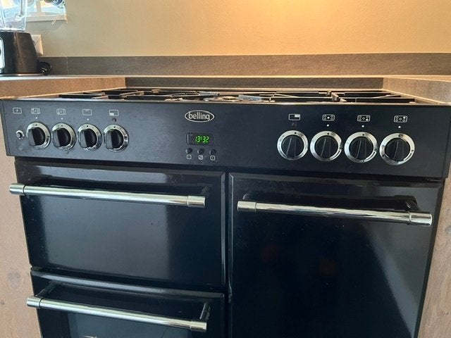 Gasfornuis, Belling Classic 900 DFT, Ophalen, Gebruikt, 60 cm of meer, Energieklasse A of zuiniger