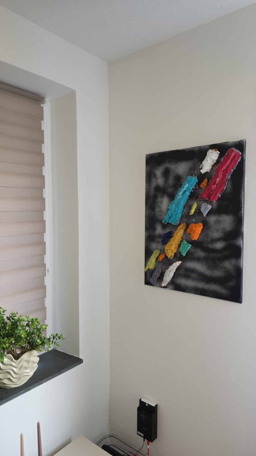 Abstract Schilderij met Textuur en Levendige Kleuren, Ophalen
