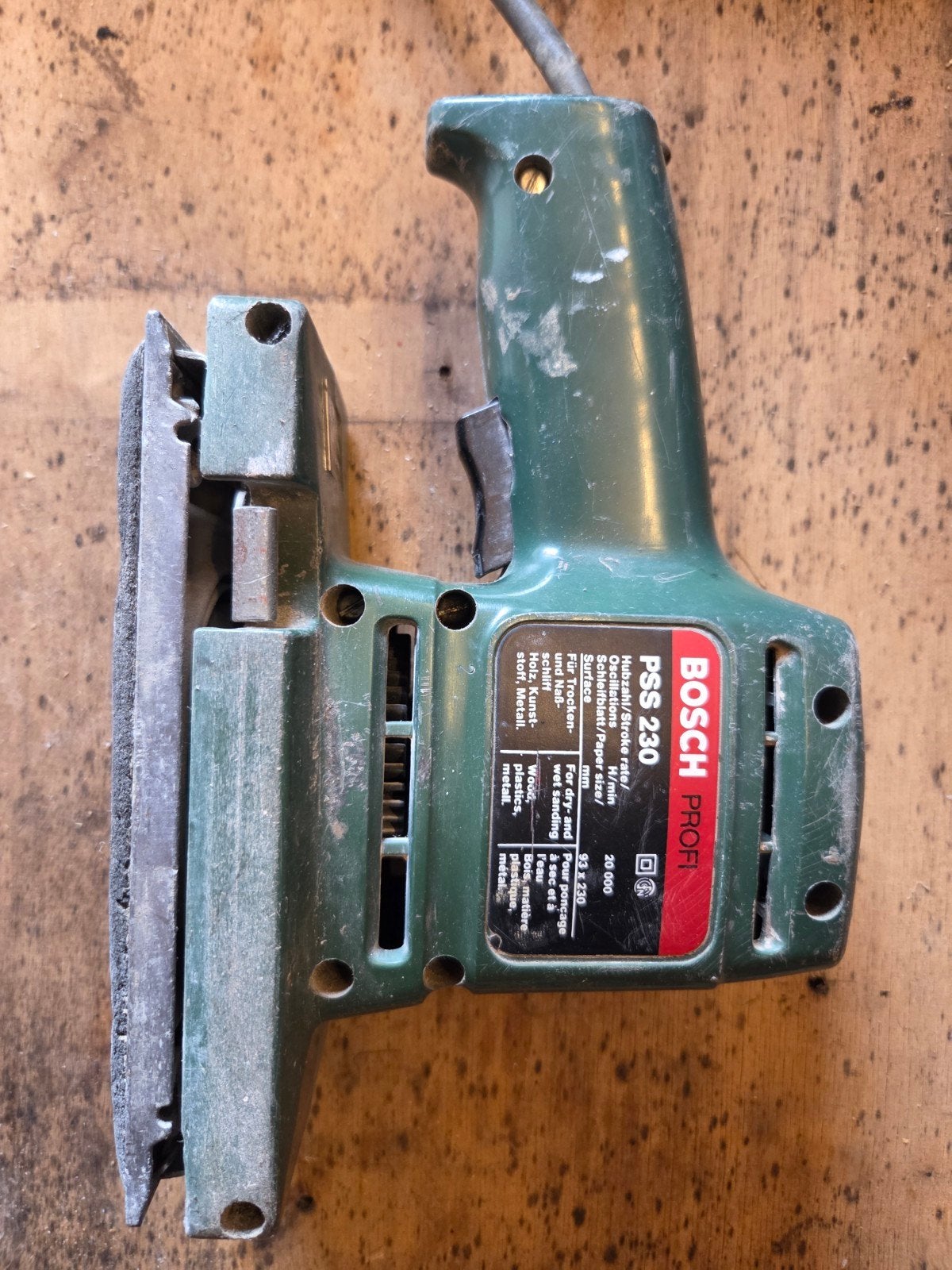 Bosch PSS 230 Vlakschuurmachine - Gebruikt, Ophalen, Gebruikt, Minder dan 600 watt, Vlakschuurmachine