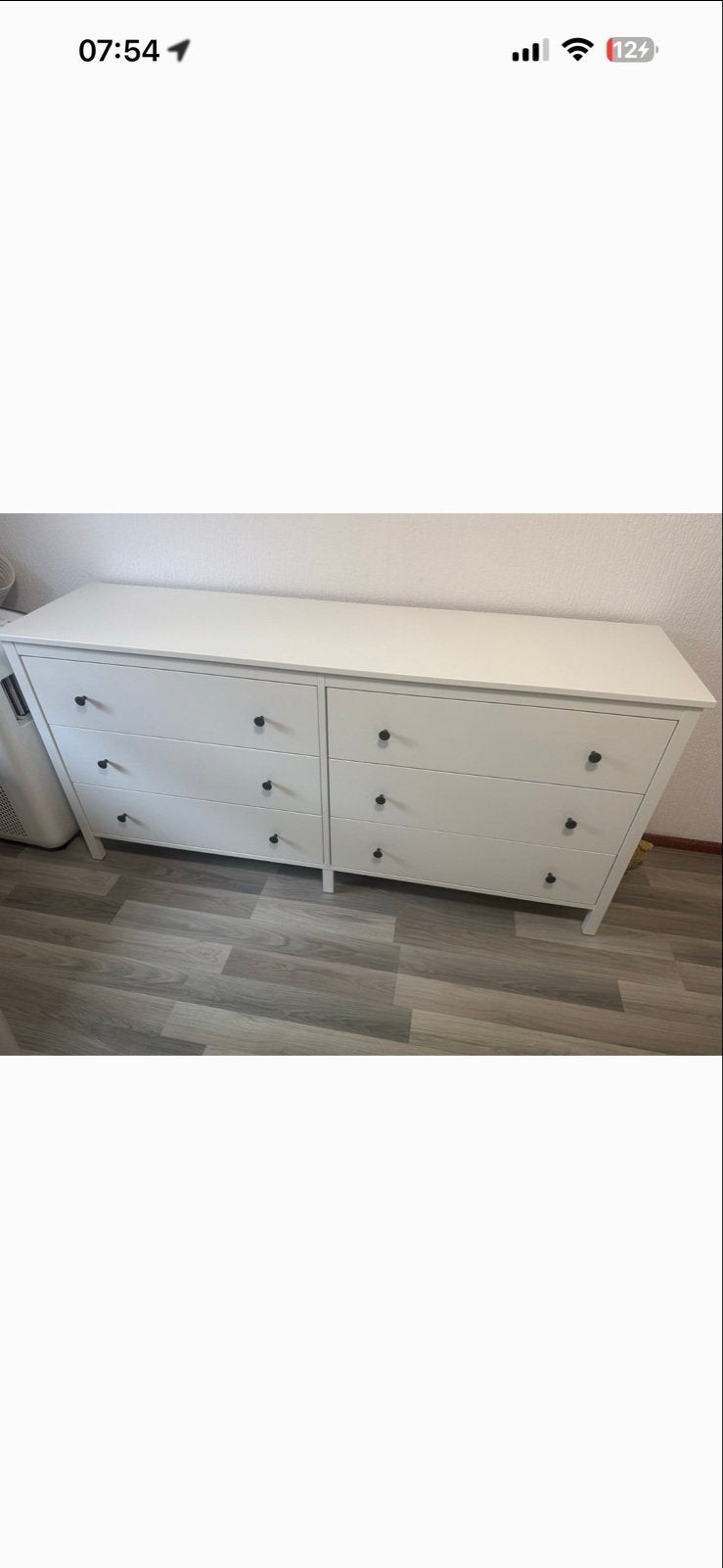 Ikea - Witte ladekast met 6 laden - Zo goed als nieuw, Ophalen, 5 laden of meer, 150 tot 200 cm, Zo goed als nieuw