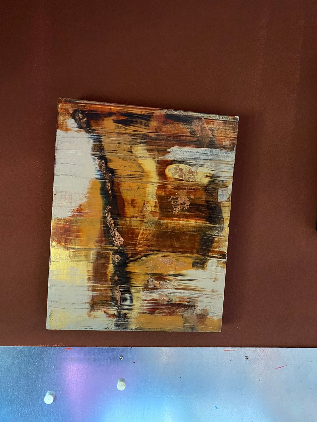 paneeltje 5 cm dik 36x45 acryl beschilderd, Ophalen