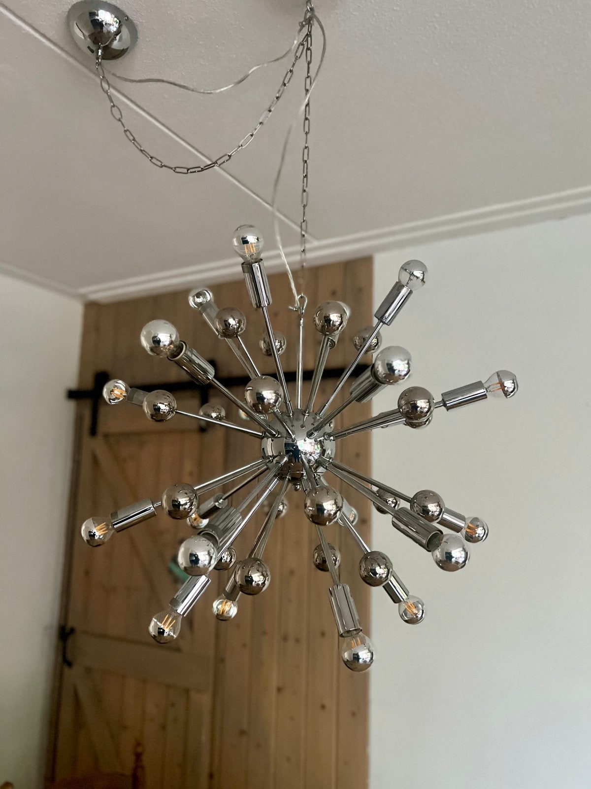 Sputnik kroonluchter, Ophalen of Verzenden, Metaal, Vintage