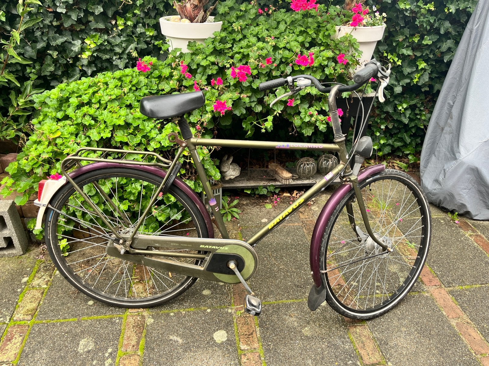 Batavus Locarno herenfiets, groen, 59 cm of meer, Ophalen, Velgrem, Jaren '60 of nieuwer