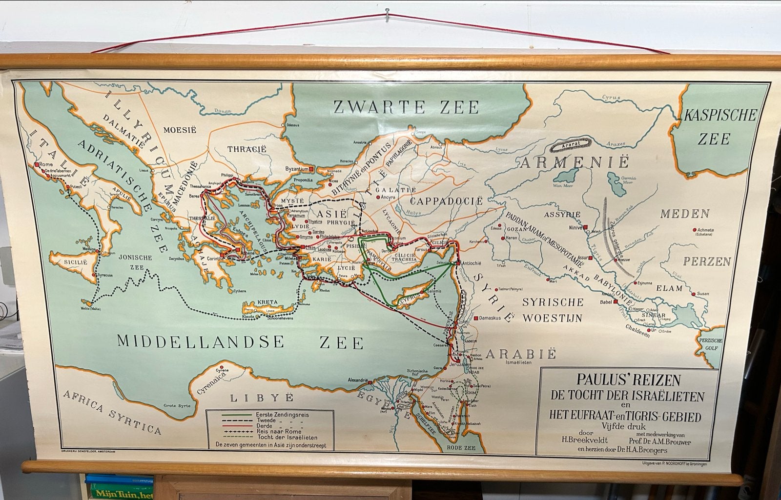 Antieke schoolkaart: Paulus' Reizen en Israël, Antiek en Kunst, Antiek | Schoolplaten, Ophalen of Verzenden, Aardrijkskunde