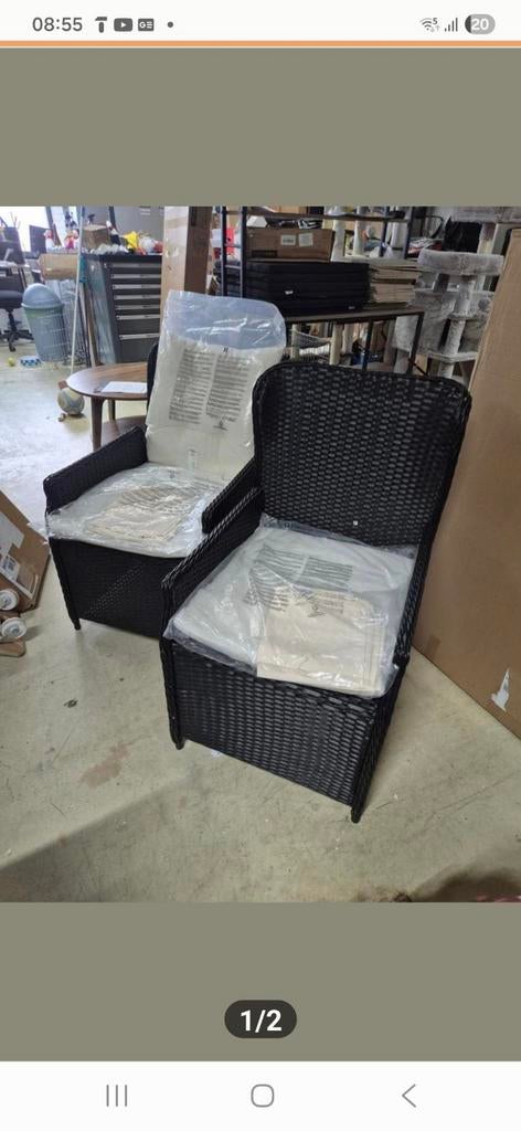 Nieuwe verstelbare rotan kunststof tuinstoelen, Ophalen of Verzenden, Nieuw, Kunststof, Verstelbaar