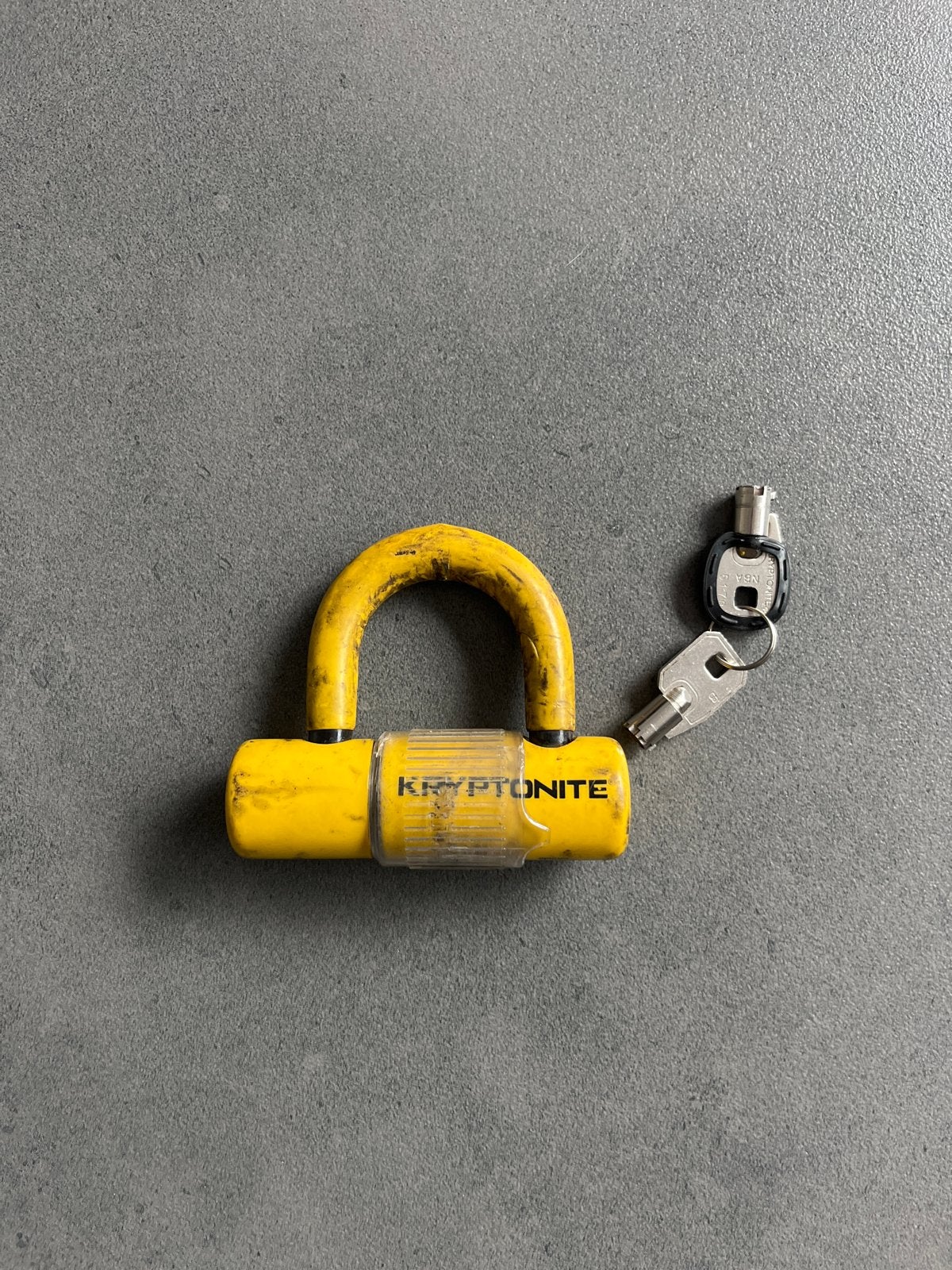 Kryptonite Beugelslot - Geel, inclusief sleutels, Ophalen of Verzenden, Gebruikt, Beugelslot