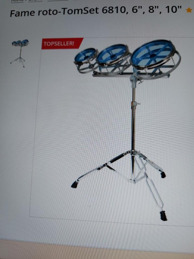 Fame Roto-Tom Set 6810 - 6", 8", 10" - Zo goed als nieuw, Muziek en Instrumenten, Drumstellen en Slagwerk, Ophalen of Verzenden