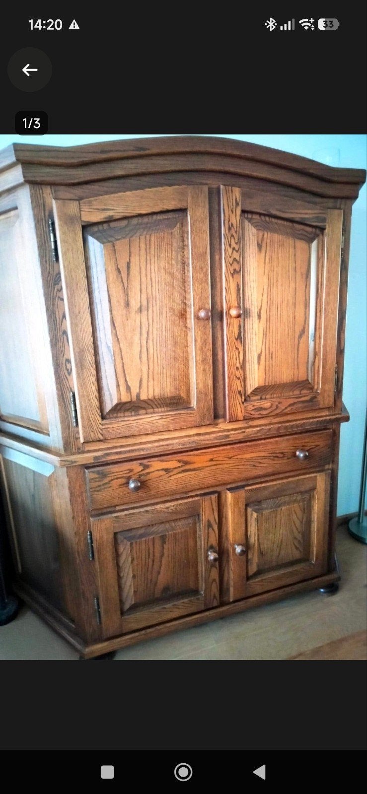 Eikenhouten eettafel, salontafel en dressoir, Ophalen, Eikenhout, Zo goed als nieuw, Vier personen