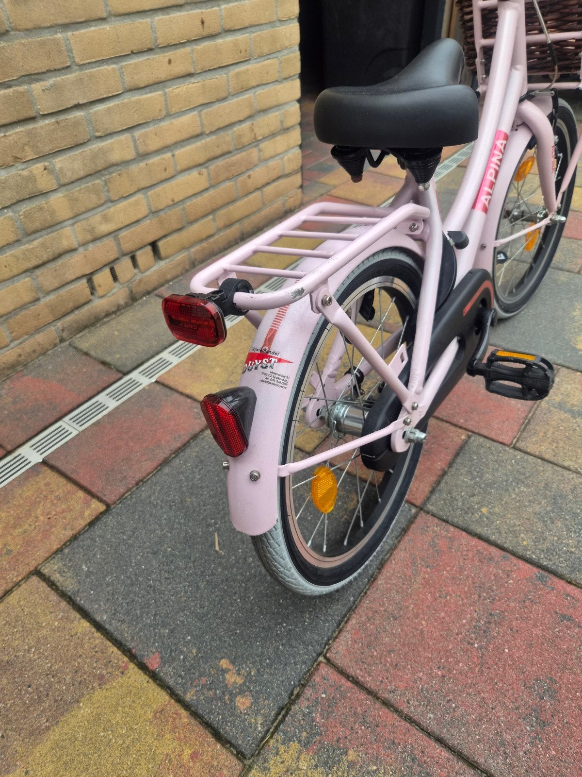 Alpina kinderfiets 16 t/m 18 inch met mandje en bagagedrager, Ophalen, Terugtraprem, Alpina, 16 tot 20 inch