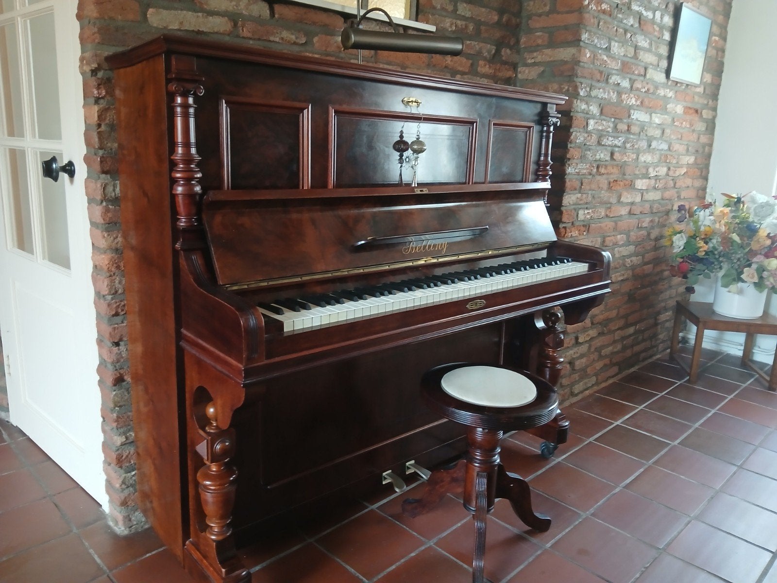 Prachtige klassieke Belling Piano, Ophalen, Gebruikt, Bruin, Piano