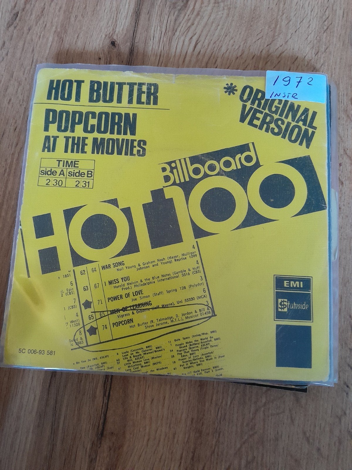 Hot butter  7 inch popcorn, Cd's en Dvd's, Vinyl Singles, Ophalen of Verzenden, Zo goed als nieuw, Pop