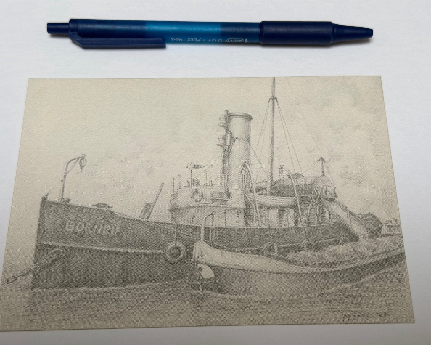Ansichtkaat stoomboot ‘s.s. BORNRIF’ DOEKSEN, Ophalen of Verzenden