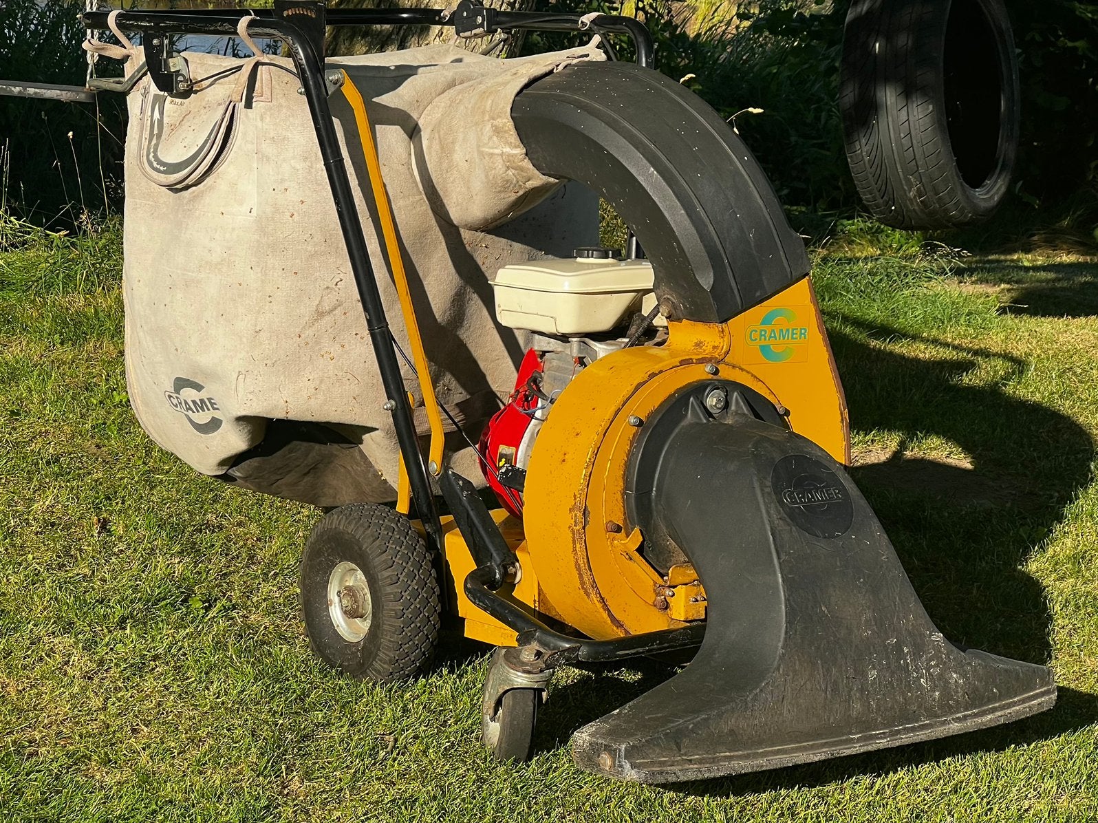 Cramer Bladzuiger Honda 200GX motor, Ophalen, Gebruikt, Benzine, Met opvangzak